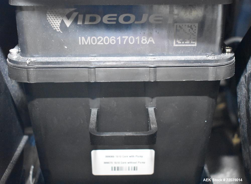 Used Video Jet Ink Jet Coding Machine, Model 1510. Capable of speeds up to 279 m/min (914 ft/min). Has a single print head with up to five lines of type. Communications: Ethernet and RS-232 Serial. 1...